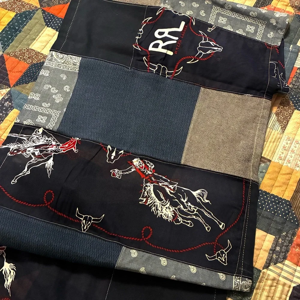 CUSTOM RRL/RL PATCHWORK SCARF (100% UPCYCLED RALPH LAUREN FABRICS)- 1 OF A KIND